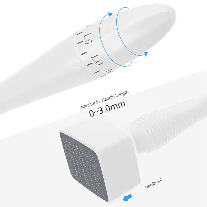 Caneta de carimbo Derma de microagulhamento ajustável para crescimento de barba e cabelo corporal