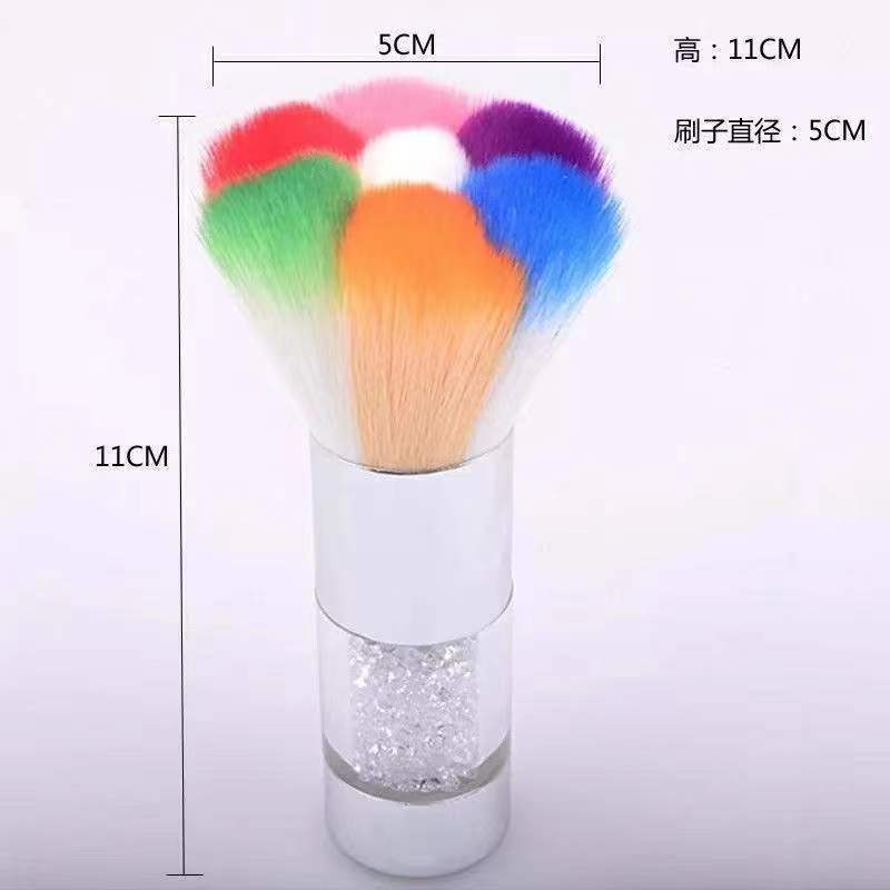 Ferramentas de maquiagem por atacado Rainbow Soft Powder Nail Cleaning Brush Tool