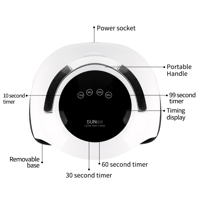 120W UV Led Mais Rápido Lâmpada de Unha Secador de Gel Polonês Luz