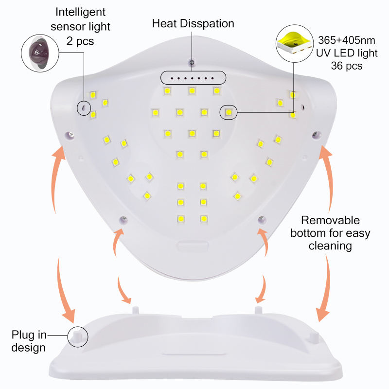 Secador de lâmpada de unhas LED UV de secagem rápida 80W para gel 