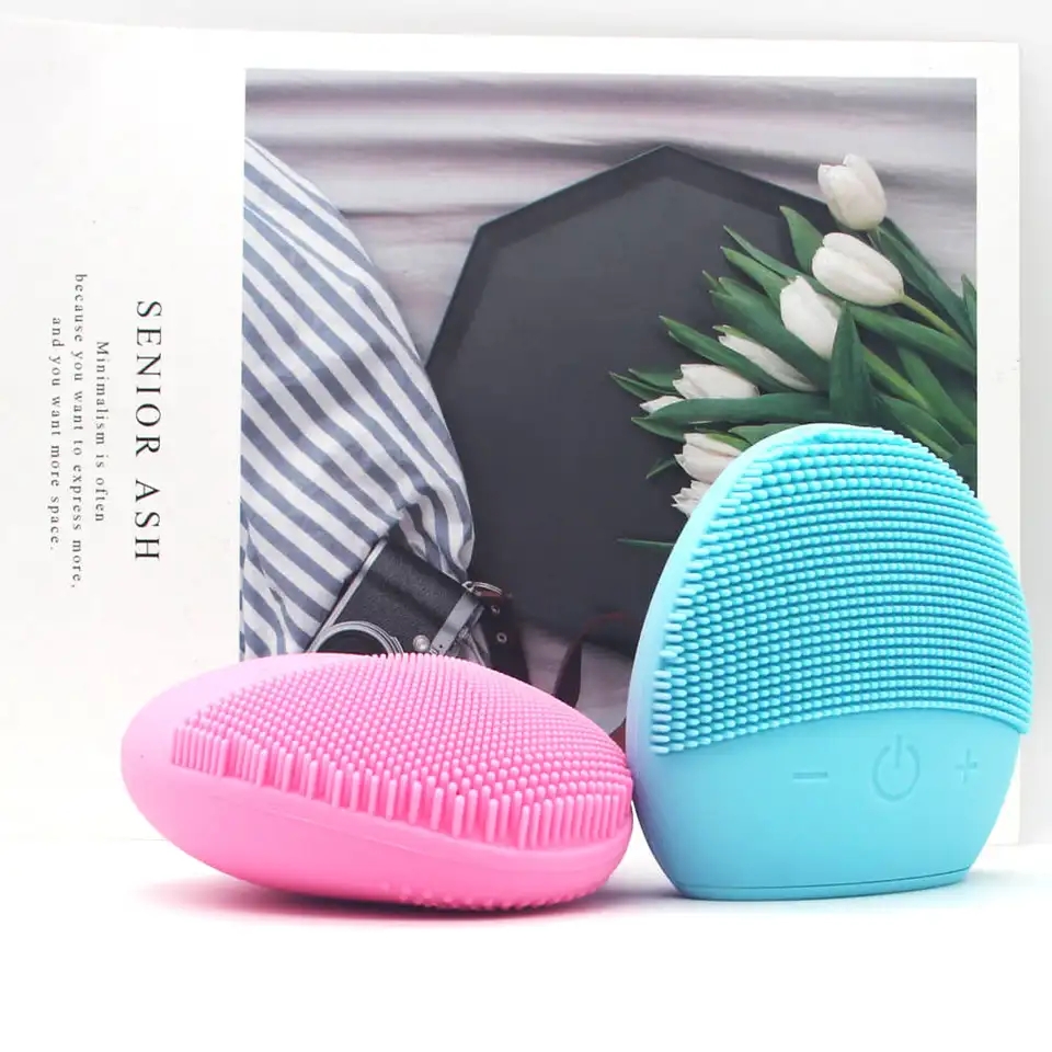 Limpador de silicone elétrico de silicone à prova d'água por atacado escova de limpeza facial facial