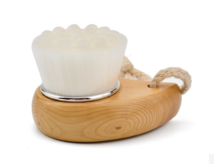 Manusenidade de madeira Brush de limpeza facial para limpeza de poros profundos