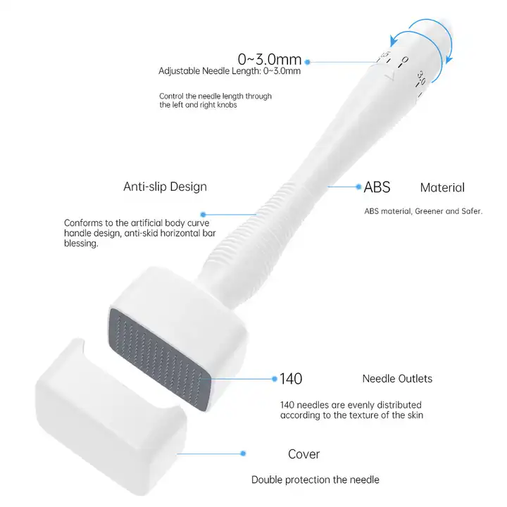 Caneta de carimbo Derma de microagulhamento ajustável para crescimento de barba e cabelo corporal