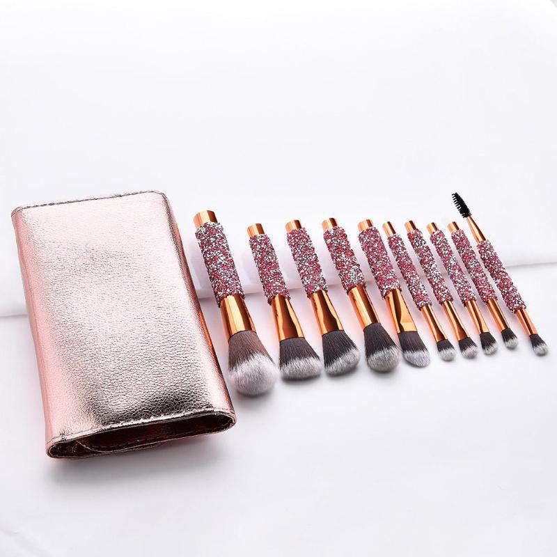 Ferramentas de beleza por atacado 10pcs conjunto de pincéis de maquiagem de diamante