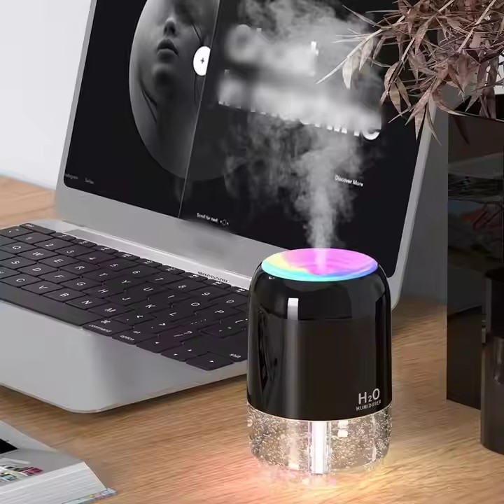 Desktop Dazzle 7 cores LED spray de luz 300ml umidificador de ar para carro