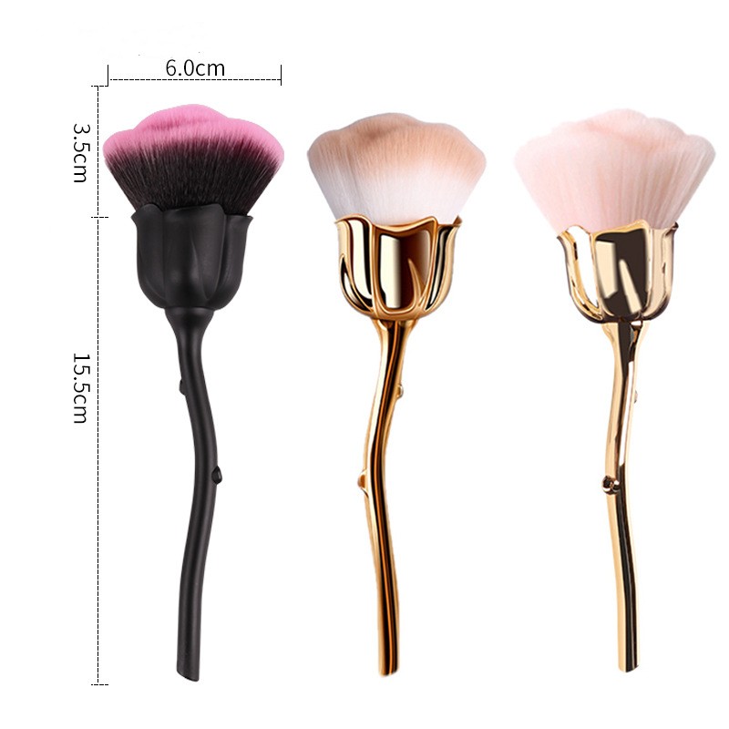 Novo estilo rosa pincel de maquiagem pó solto escova ferramentas de beleza