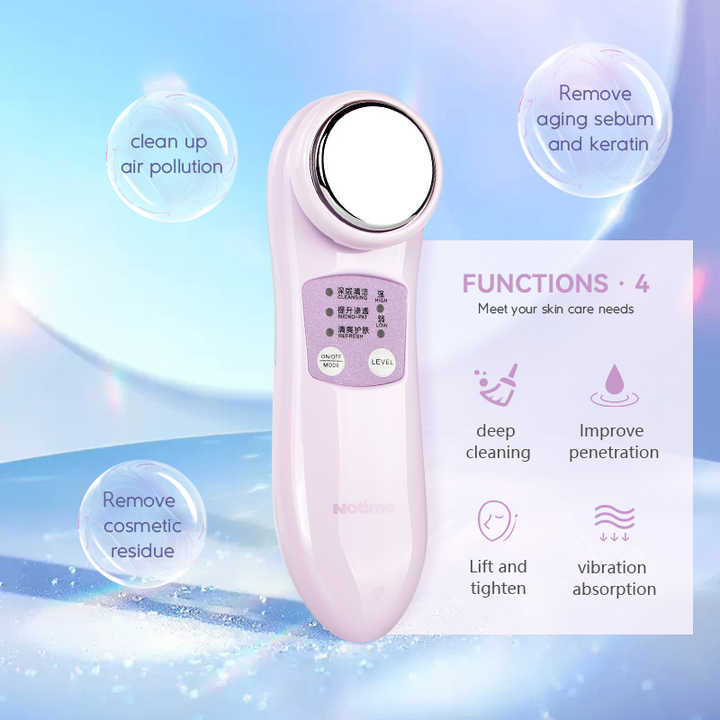 Dispositivo portátil da beleza da limpeza facial do íon dos cuidados com a pele