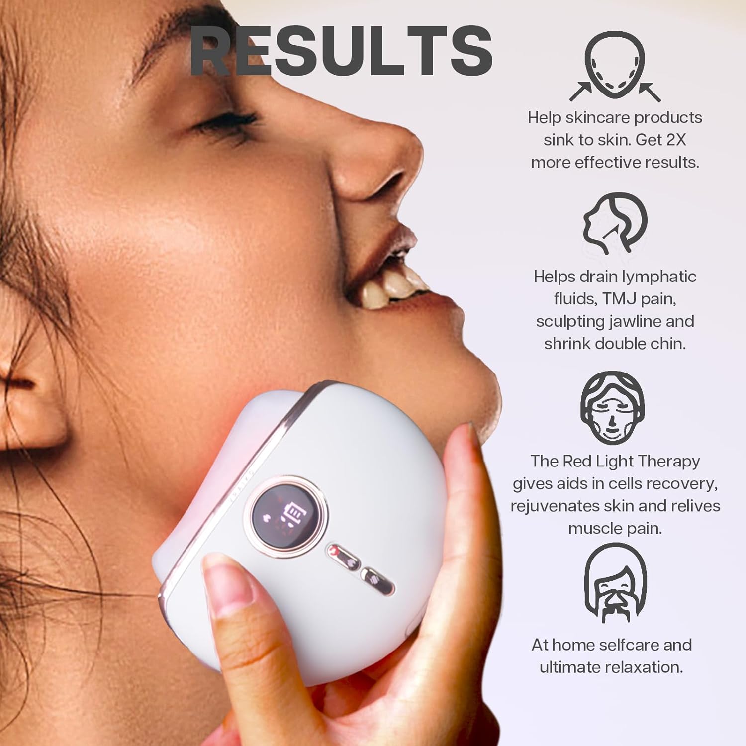  Ferramenta eletrônica portátil gua sha para cuidados com a pele facial para rosto e corpo