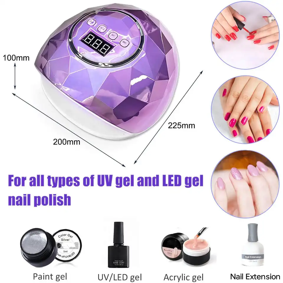 Lâmpada portátil para secador de unhas LED UV polonês em gel 86W sem fio